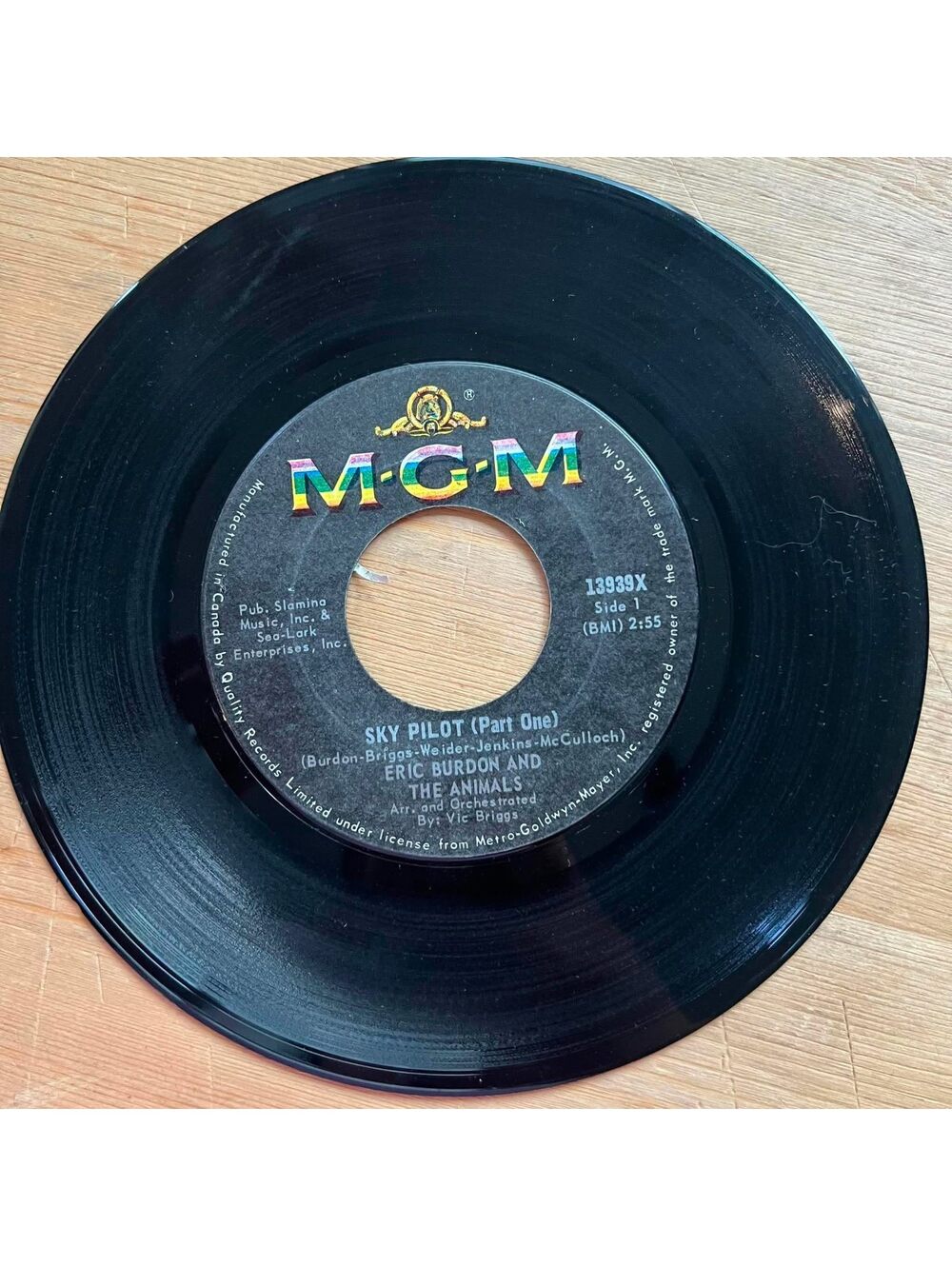 Eric Burdon And The Animals - Sky Pilot(Part 1 & 2) 45rpm VG+ R89
